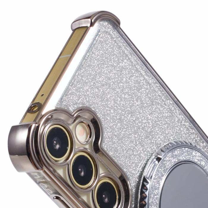 OEM - Mobilskal till Samsung Galaxy A55 5G Glitter Gradient Kickstand TPU - Grå