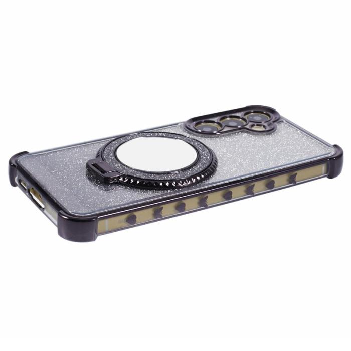 OEM - Samsung Galaxy A55 5G Skal Glitter Gradient Kickstand TPU - Svart