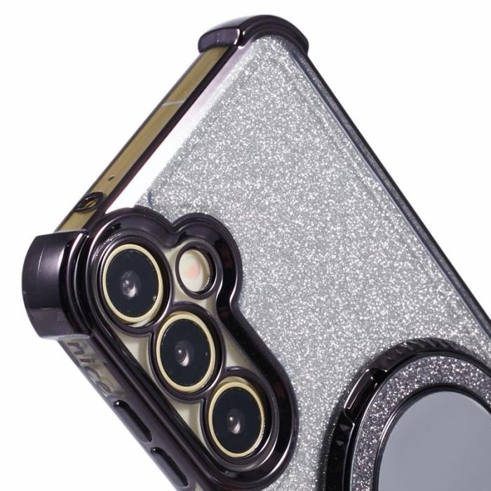 OEM - Samsung Galaxy A55 5G Skal Glitter Gradient Kickstand TPU - Svart