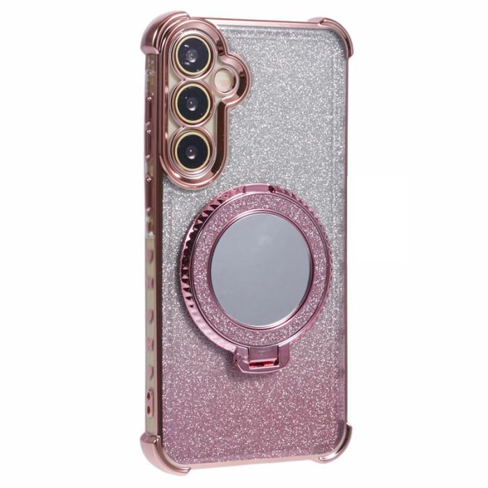 OEM - Samsung Galaxy A55 5G Skal Glittrande Kickstand TPU - Rosa