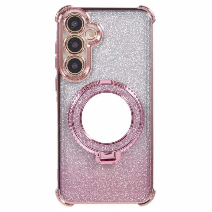 OEM - Samsung Galaxy A55 5G Skal Glittrande Kickstand TPU - Rosa