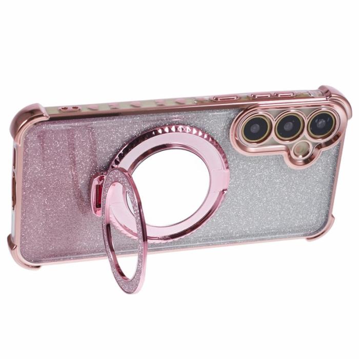 OEM - Samsung Galaxy A55 5G Skal Glittrande Kickstand TPU - Rosa