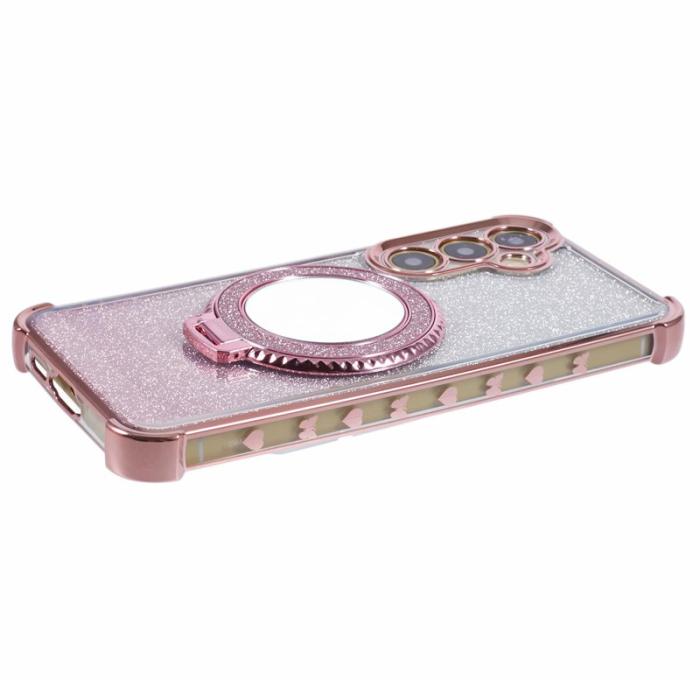 OEM - Samsung Galaxy A55 5G Skal Glittrande Kickstand TPU - Rosa