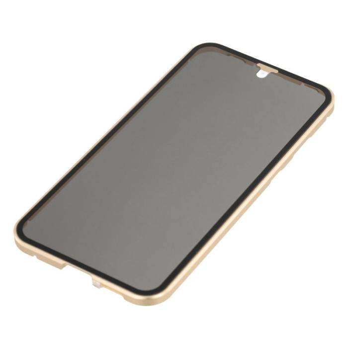 OEM - Samsung Galaxy A55 5G Skal Härdat Glas Metall Magnetlås - Guld