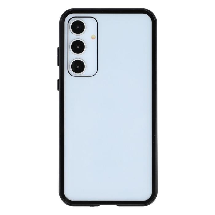OEM - Samsung Galaxy A55 5G Skal Härdat Glas Metall Magnetlås - Svart