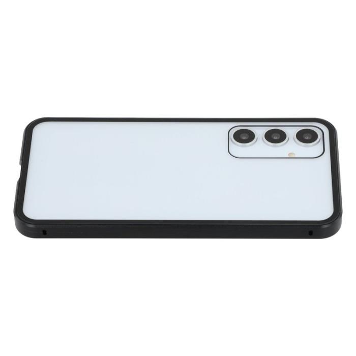 OEM - Samsung Galaxy A55 5G Skal Härdat Glas Metall Magnetlås - Svart