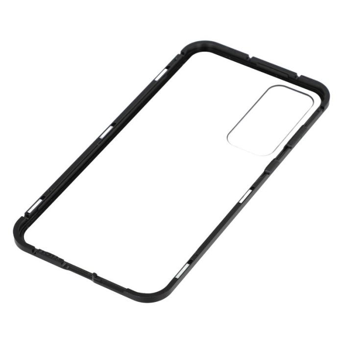 OEM - Samsung Galaxy A55 5G Skal Härdat Glas Metall Magnetlås - Svart