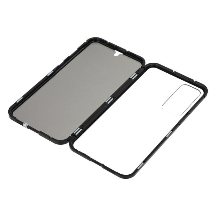 OEM - Samsung Galaxy A55 5G Skal Härdat Glas Metall Magnetlås - Svart
