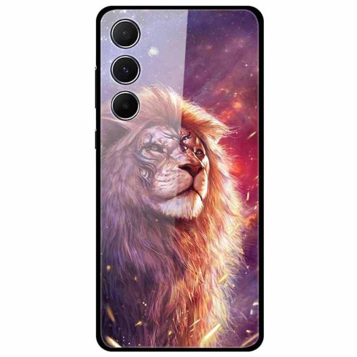 OEM - Samsung Galaxy A55 5G Skal Härdat Glas Mönster - Tattoo Lion