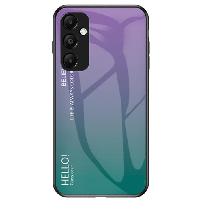OEM - Samsung Galaxy A55 5G Skal Härdat Glas + Plast - Gradient Lila