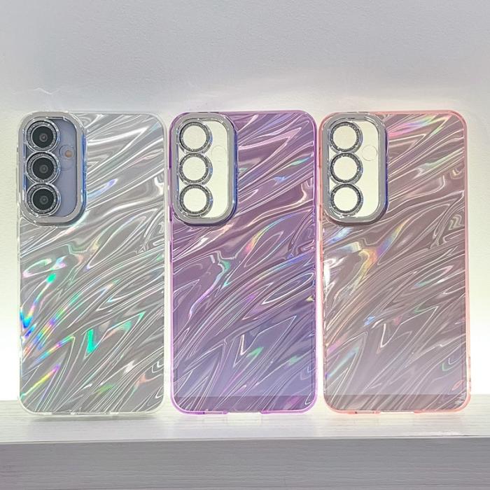 OEM - Samsung Galaxy A55 5G Skal IMD Design Stöttålig PC+TPU - Rosa