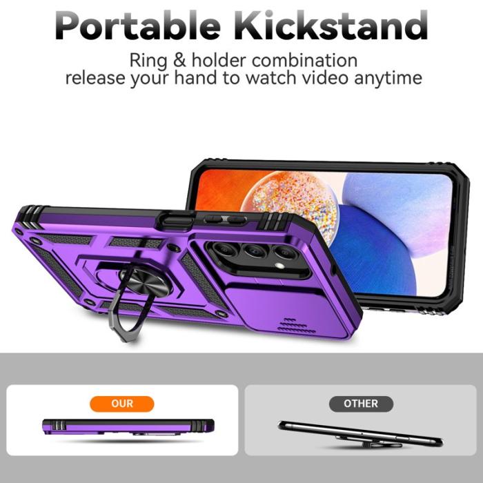 OEM - Samsung Galaxy A55 5G Skal Kombi PC+TPU Ställ Anti-Drop - Lila