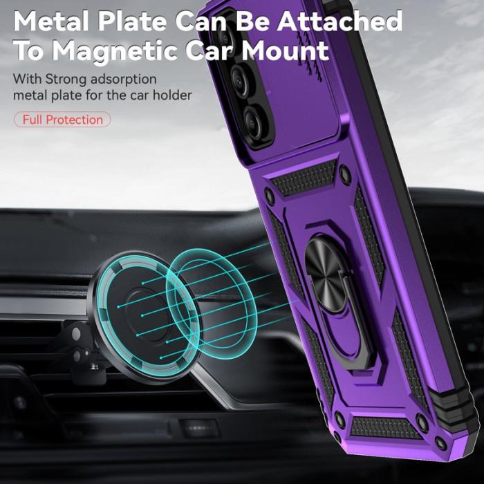 OEM - Samsung Galaxy A55 5G Skal Kombi PC+TPU Ställ Anti-Drop - Lila