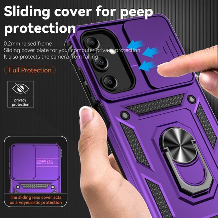 OEM - Samsung Galaxy A55 5G Skal Kombi PC+TPU Ställ Anti-Drop - Lila