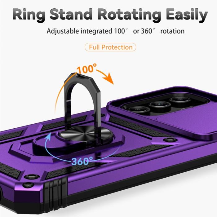 OEM - Samsung Galaxy A55 5G Skal Kombi PC+TPU Ställ Anti-Drop - Lila