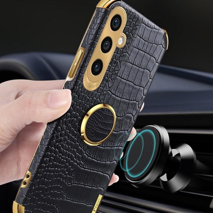 OEM - Samsung Galaxy A55 5G Skal Krokodiltextur Stöttålig - Vit