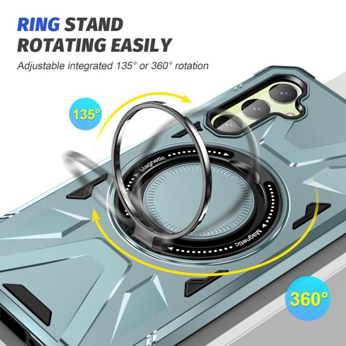 OEM - Samsung Galaxy A55 5G Skal Magnetisk Ring Ställ TPU+PC - Grön
