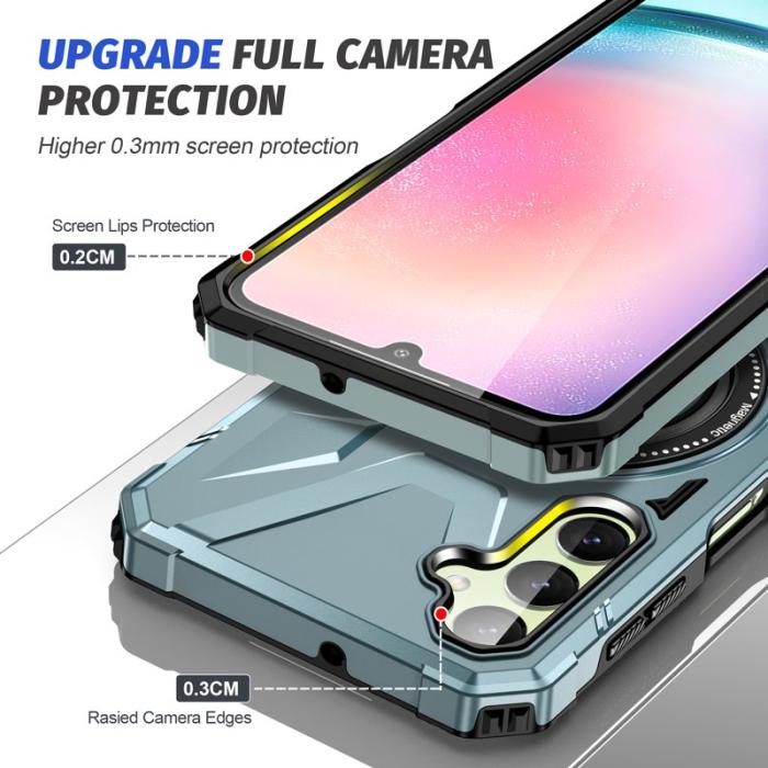 OEM - Samsung Galaxy A55 5G Skal Magnetisk Ring Ställ TPU+PC - Grön