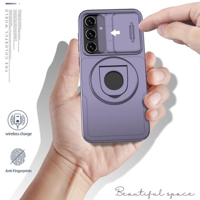 OEM - Samsung Galaxy A55 5G Skal Magnetisk Ställ TPU+PC - Lila