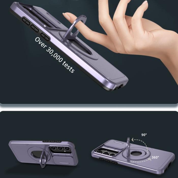 OEM - Samsung Galaxy A55 5G Skal Magnetisk Ställ TPU+PC - Lila