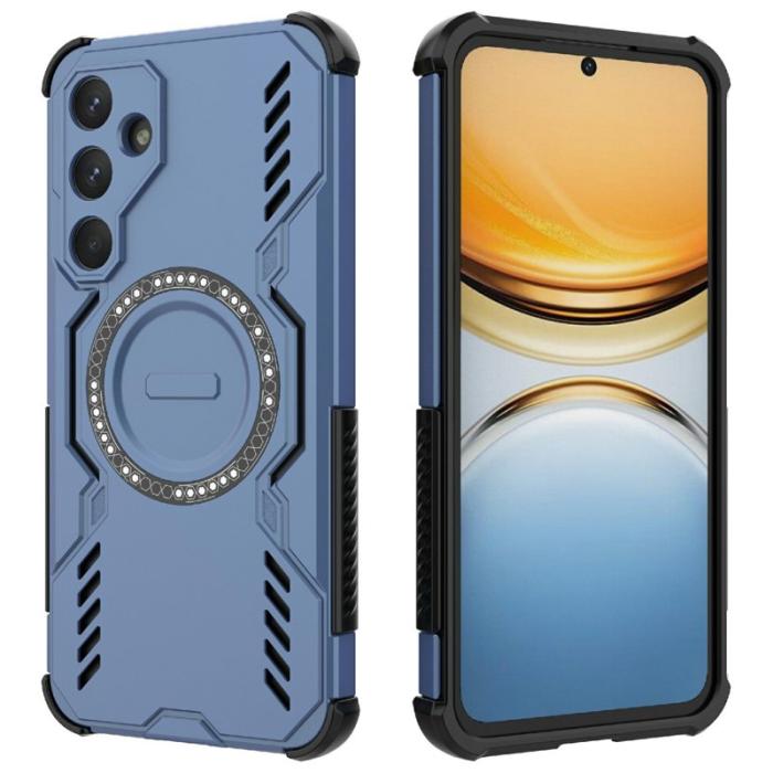 OEM - Samsung Galaxy A55 5G Skal Magnetiskt Butterfly Armor Plast - Blå