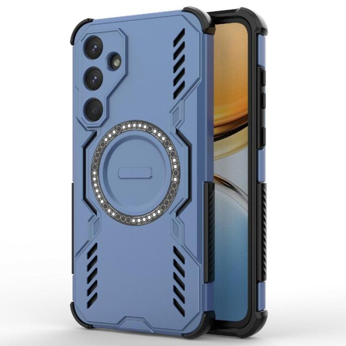 OEM - Samsung Galaxy A55 5G Skal Magnetiskt Butterfly Armor Plast - Blå