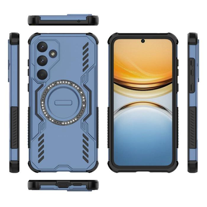 OEM - Samsung Galaxy A55 5G Skal Magnetiskt Butterfly Armor Plast - Blå