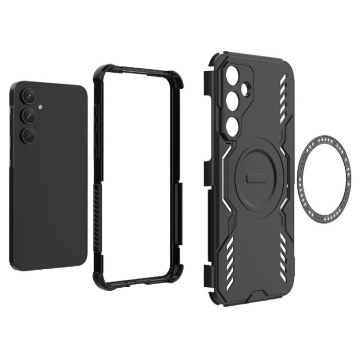 OEM - Samsung Galaxy A55 5G Skal Magnetiskt Butterfly Armor Plast - Blå