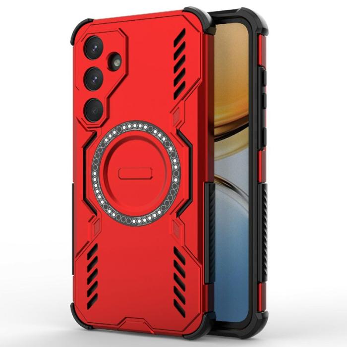 OEM - Samsung Galaxy A55 5G Skal Magnetiskt Butterfly Armor Plast - Röd