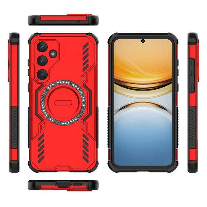 OEM - Samsung Galaxy A55 5G Skal Magnetiskt Butterfly Armor Plast - Röd