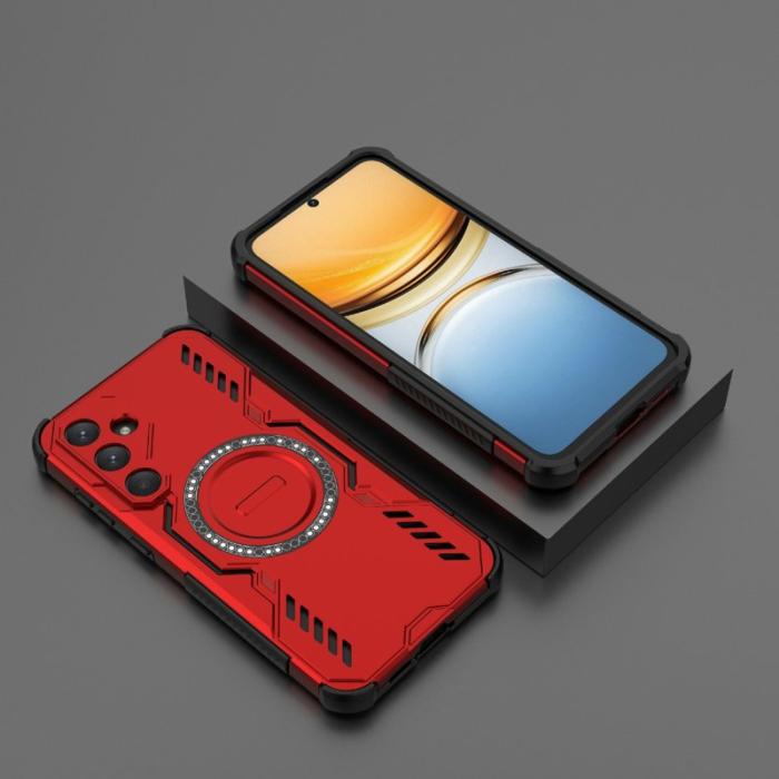 OEM - Samsung Galaxy A55 5G Skal Magnetiskt Butterfly Armor Plast - Röd