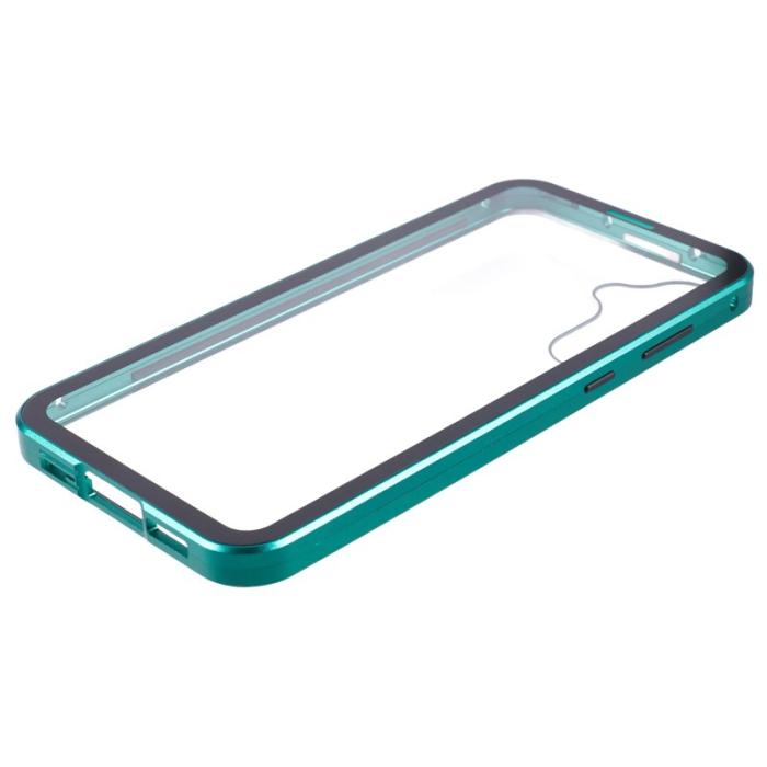OEM - Samsung Galaxy A55 5G Skal Magnetiskt Härdat Glas Dubbel-Sidig - Grön