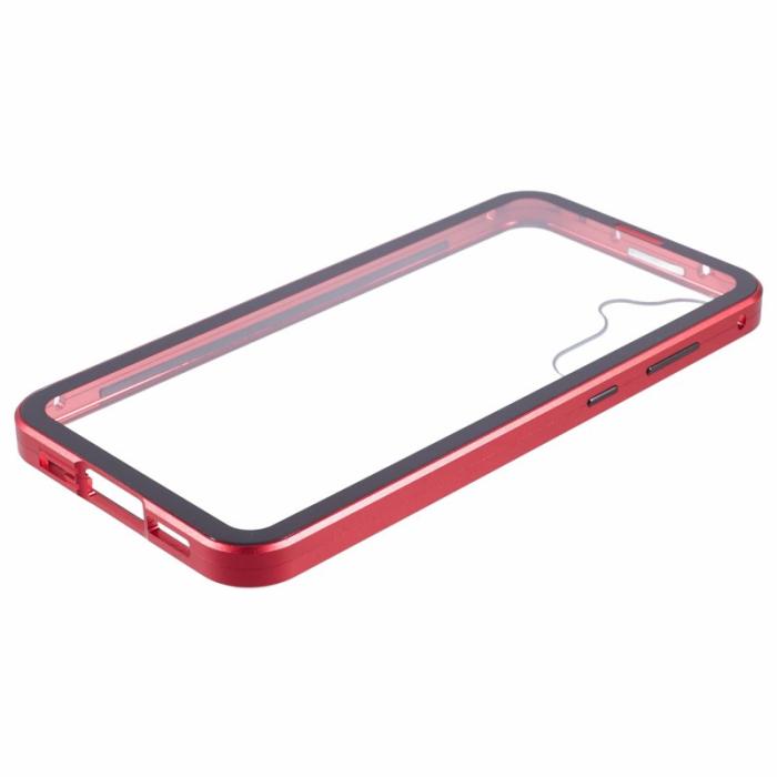 OEM - Samsung Galaxy A55 5G Skal Magnetiskt Härdat Glas Dubbel-Sidig - Röd