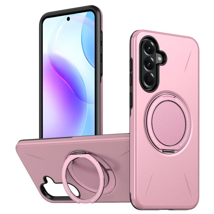 OEM - Samsung Galaxy A55 5G Skal Magnetiskt Rotera Ställ TPU + PC - Rosa