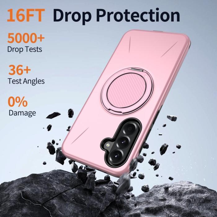 OEM - Samsung Galaxy A55 5G Skal Magnetiskt Rotera Ställ TPU + PC - Rosa