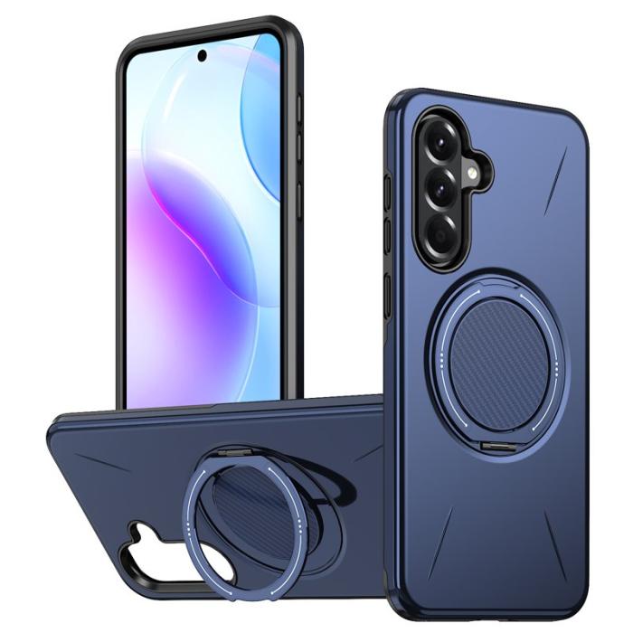 OEM - Samsung Galaxy A55 5G Skal Magnetiskt Ställ TPU + PC - Blå
