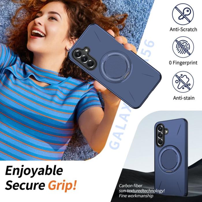 OEM - Samsung Galaxy A55 5G Skal Magnetiskt Ställ TPU + PC - Blå