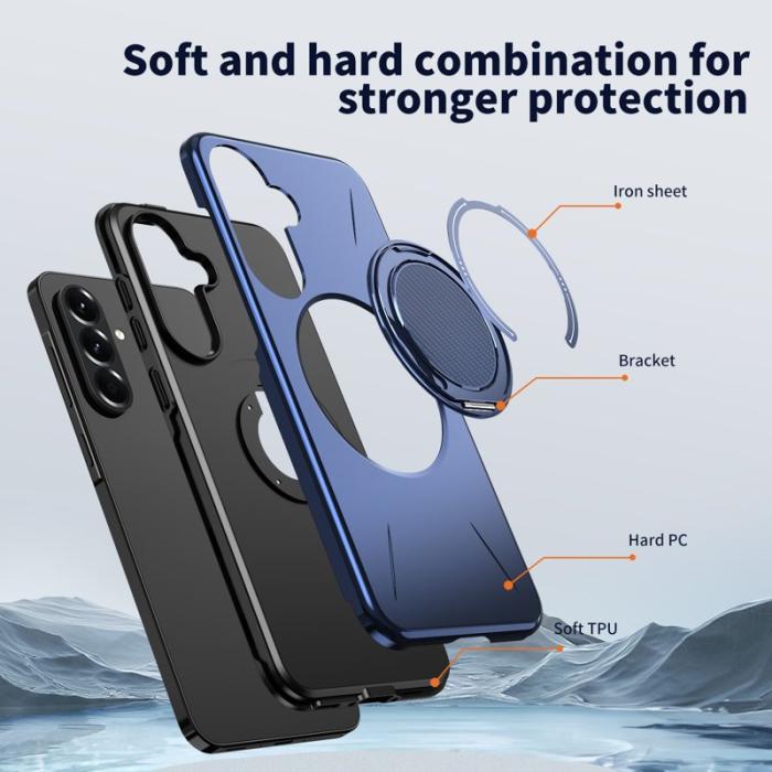 OEM - Samsung Galaxy A55 5G Skal Magnetiskt Ställ TPU + PC - Blå