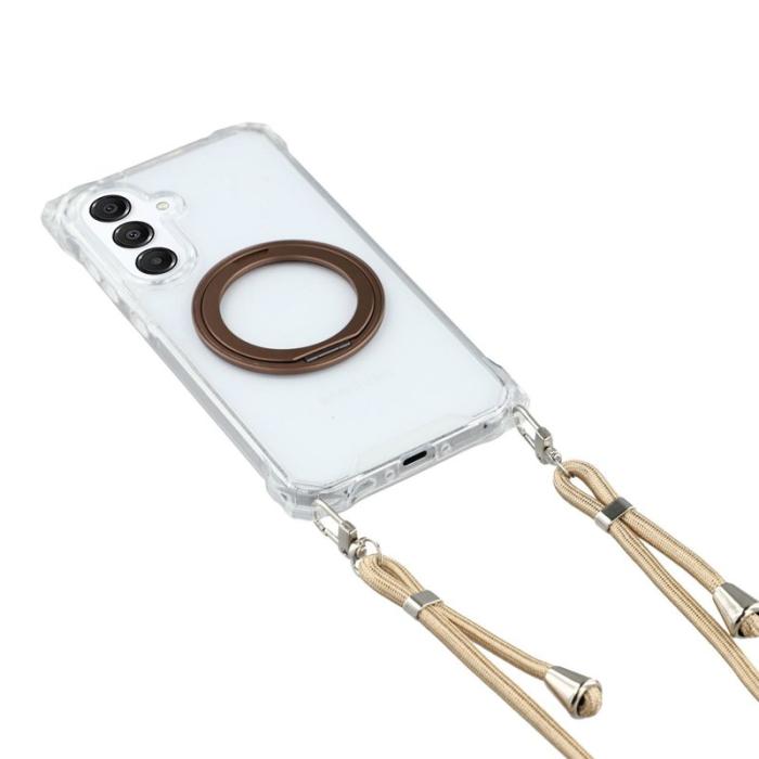 OEM - Samsung Galaxy A55 5G Skal Magnetiskt Ställ TPU + PC - Brun