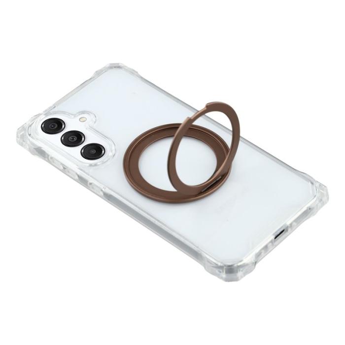 OEM - Samsung Galaxy A55 5G Skal Magnetiskt Ställ TPU + PC - Brun