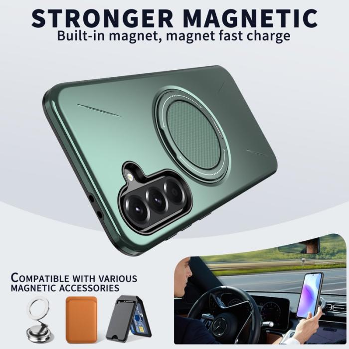 OEM - Samsung Galaxy A55 5G Skal Magnetiskt Ställ TPU + PC - Grön