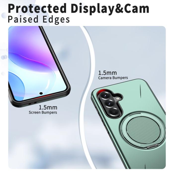 OEM - Samsung Galaxy A55 5G Skal Magnetiskt Ställ TPU + PC - Grön