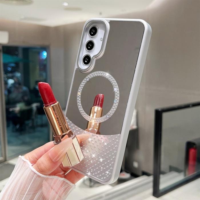 OEM - Samsung Galaxy A55 5G Skal Magnetiskt TPU + PC Stöttåligt - Silver