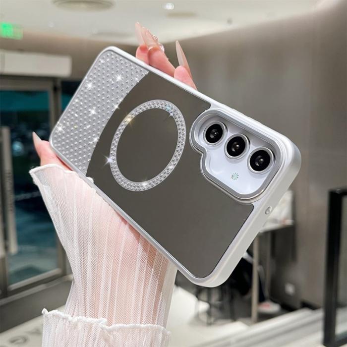 OEM - Samsung Galaxy A55 5G Skal Magnetiskt TPU + PC Stöttåligt - Silver