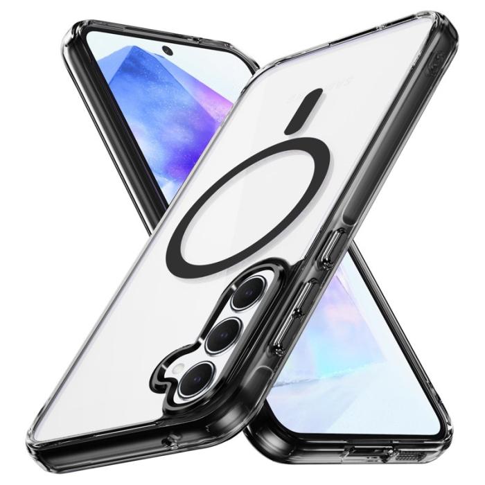 OEM - Samsung Galaxy A55 5G Skal Magnetiskt TPU+PC Klar - Svart