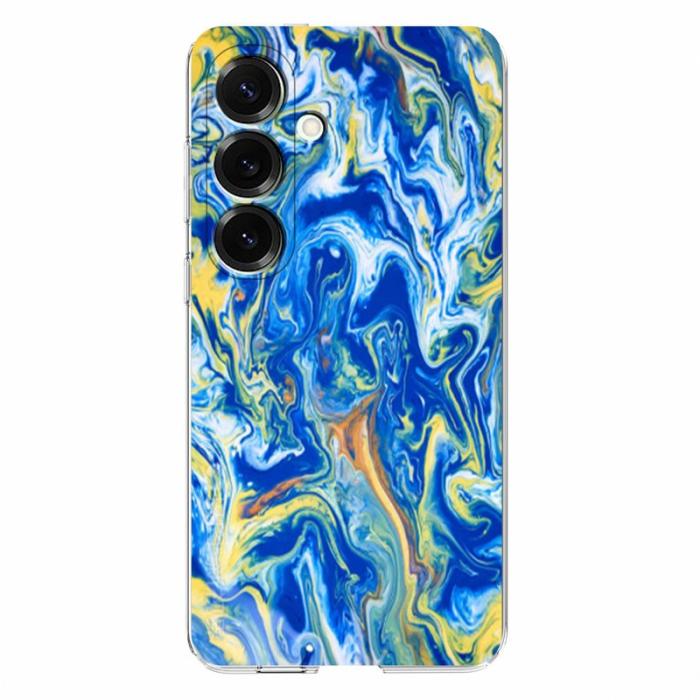 OEM - Samsung Galaxy A55 5G Skal Marmortryck Mjuk TPU - Ljusblå