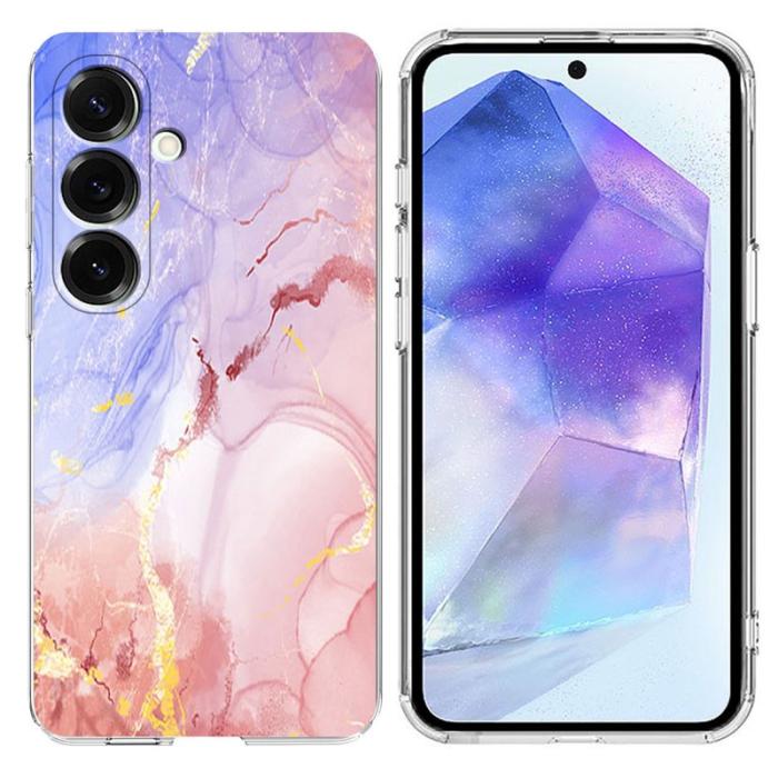 OEM - Samsung Galaxy A55 5G Skal Marmortryck Mjuk TPU - Rosa