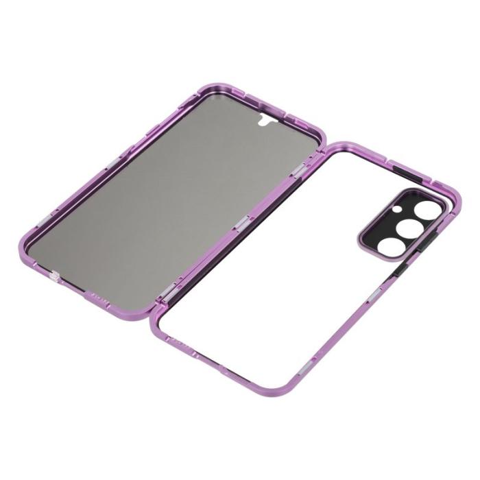 OEM - Samsung Galaxy A55 5G Skal med Anti-Spion Skärmskydd - Lila
