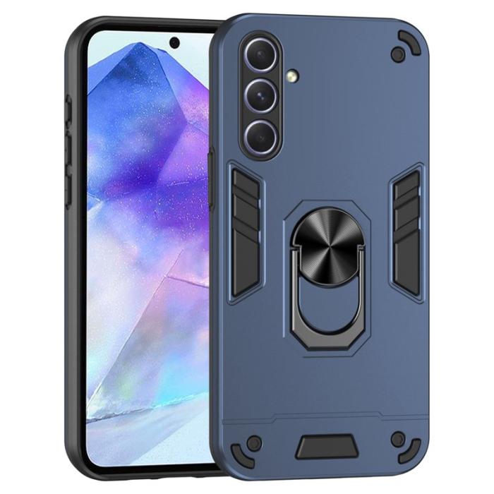 OEM - Samsung Galaxy A55 5G Skal Med Ställ Plast - Blå