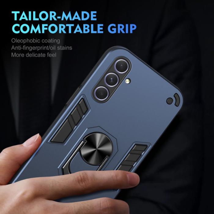 OEM - Samsung Galaxy A55 5G Skal Med Ställ Plast - Blå